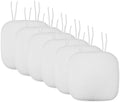 Sweet Home Collection Chair Cushion Memory Foam Pads with Ties Honeycomb Pattern Slip Non Skid Rubber Back Rounded Square 16" x 16" Seat Cover, 6 Pack, White 6 Pack by SweetHomeCollection