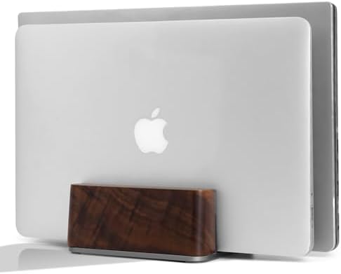 GEVO Vertical Laptop Stand for Desk - Laptop Holder for MacBook and Other Laptops - Wooden Office Desk Accessories by GEVO