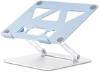 Aoviho Adjustable Laptop Stand for Desk,Portable Laptop Stand Holder and Riser,Foldable Aluminum Notebook Computer Stands for MacBook Air Pro HP Lenovo Dell Samsung, 10-15.6 inch (Sky Blue-Silver) by Aoviho