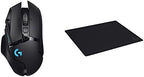 Logitech G502 Lightspeed Wireless Gaming Mouse with Lightsync RGB - Black Logitech G640 Large Cloth Gaming Mouse Pad, Optimized for Gaming Sensors Mac and PC Gaming Accessories by LogitechG