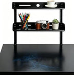 Yuxh Clamp on Desk Shelf 2‑Tier, Black, Small by Yuxh