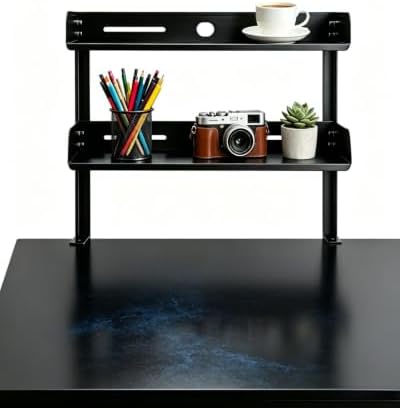 Yuxh Clamp on Desk Shelf 2‑Tier, Black, Small by Yuxh
