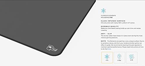 Glorious Elements Mousepad - XL Mouse Pad - Glass Infused Flexible Cloth Computer Desk Pad for Speed Gaming 15"x17" (ICE) - Image 5