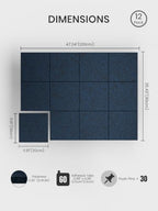 Bumusty 48"x 36" Large Felt Bulletin Board Tiles, Carbon Blue - Image 2