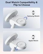 KPON for Samsung 3 in 1 Charging Station, Magnetic Wireless Charger Stand for MagSafe for Samsung Galaxy S26 Ultra/S25/Z Fold7/Flip7, Phone Watch Charger Dock for Galaxy Watch Ultra/8/7 and Buds - Image 3