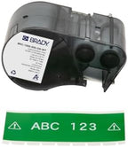 Brady Authentic (M5C-1500-595-GN-WT) All-Weather Permanent Adhesive Vinyl Labels 1.5 in W x 25ft White on Green. for use with BMP51, M510, and M511 Label Printers. by BradyCorp