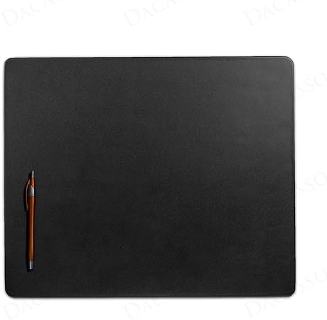 Dacasso Classic Black Leather 17" x 14" Luxury Conference Table Pad - Leather Desk Blotter for Writing - Boardroom Organization & Executive Desk Décor by Dacasso