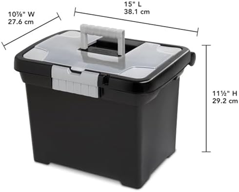 Sterilite Portable File Box, Letter File Storage Bin with Handle, 4 Pack - Image 3