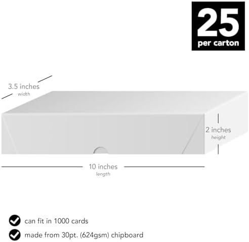 White Business Card Folding Boxes - 25 Per Pack - (10 x 3 1/2 x 2") - Image 2