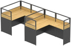 Nykto Office Cubicle Desk with Mute Privacy Panels (C2 Person-S, Walnut) by Nykto
