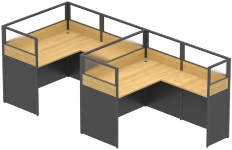 Nykto Office Cubicle Desk with Mute Privacy Panels (C2 Person-S, Walnut) by Nykto