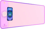 TARKARI 15W Magnetic Wireless Charging RGB Mouse Pad, 800x300mm Pink by Home
