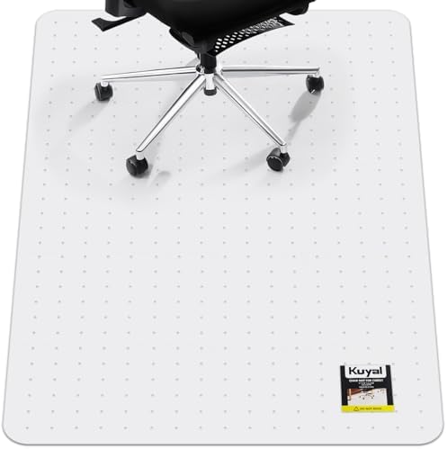 Kuyal Office Chair Mat for Carpet, 48x60 Clear Heavy Duty Computer Chair Mat, Under Desk Protector Carpeted Floors Mat, Easy Chair Movement,Ship Flat by Kuyal