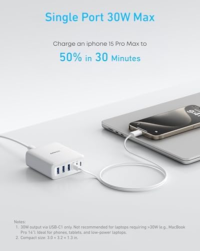 Anker Desktop Charger, Fast Charging USB C Charger with 112W Max 6-Port - Image 3