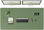 Aothia Leather Desk Pad Protector, Office Desk Mat, Large Mouse Pad, Laptop Desk Pad, Non-Slip PU Leather Desk Blotter, Waterproof Desk Writing Pad for Office and Home (Olive Green, 47" x 24") by AothiaSimpleNaturalUnique