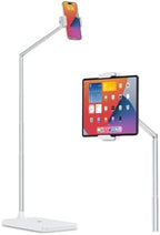 Viozon Tablet Floor Stand, Height & Angle Adjustable Tablet Holder with Aluminum Alloy Arm Tube, 360° Rotation for Bed, Sofa, Desk, Compatible with 3.5-11'' iPad Pro/Air/Mini, iPhone 15/14, Kindle. by viozon