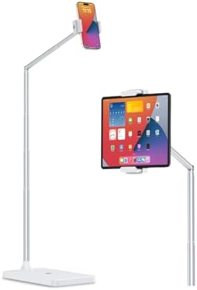Viozon Tablet Floor Stand, Height & Angle Adjustable Tablet Holder with Aluminum Alloy Arm Tube, 360° Rotation for Bed, Sofa, Desk, Compatible with 3.5-11'' iPad Pro/Air/Mini, iPhone 15/14, Kindle. by viozon