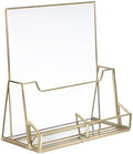 BTSKY Golden Glass Brochure Holder 8.5 x 11 Inches Trifold Flyer Holder by BTSKY