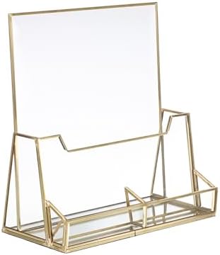 BTSKY Golden Glass Brochure Holder 8.5 x 11 Inches Trifold Flyer Holder by BTSKY