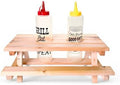 Wooden Picnic Table Condiment Caddy, Hand-Crafted Wood, 12 x 10 x 5 in, for BBQ and Outdoor Use by Unknown