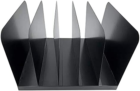 Huron Desktop File Binder Organizer Storage Vertical 5 Slot, Black Commercial Grade Steel - Image 3