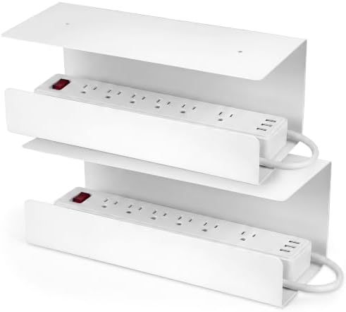 2 Pack Under Desk Cable Management Tray,Hold 11 lbs, 16 x 6 x 6 Inch, White by Unknown