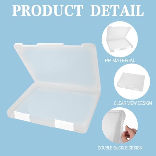 12 Pcs Clear Paper Storage Box, White, 12.4 x 9.84 x 1.18 Inches - Image 3