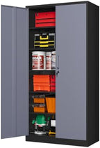 MIIIKO Metal Storage Cabinet with Locking Doors, 71" Tall Black Garage Storage Cabinets with 2 Doors and 5 Adjustable Shelves for Home Office,Garage, Industrial, Commercial, Workshop(Black Grey) by MIIIKOOfficeFurniture
