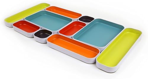 Three by Three Seattle Metal Drawer Organizer Tray Set, 10-Pc (Assorted) by ThreebyThreeSeattle