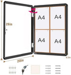 Mifuro 26"x20" Enclosed Bulletin Board, Lockable Weather-Resistant Aluminum Cork Noticeboard for School & Office, Black Frame w/Cork - Image 5