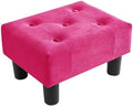 Poofzy Small Foot Stool Ottoman, Velvet Ottoman Foot Rest with Legs, Rectangle Foot Rest for Couch, Footstools and Ottomans Small for Living Room and Entryway (Hot Pink) by Poofzy
