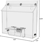 Marketing Holders 4 Pack Brochure Box with Lid Metal Mount Clear Acrylic Magnetic Outdoor Caddy Holds 9" x 6" Bifold Ads and 3.5" x 2" Business Cards with Take One Sticker Hangs On Smooth Surfaces - Image 6