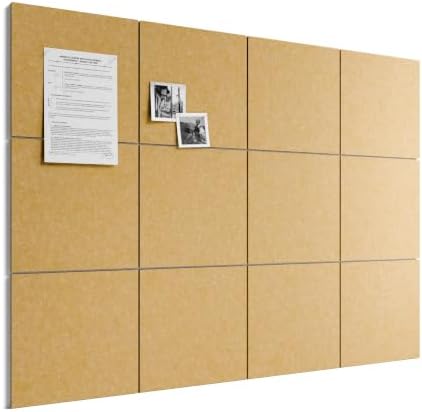 Bumusty 48" x 36" Large Cork Board Alternative, Mustard Yellow by BUMUSTY