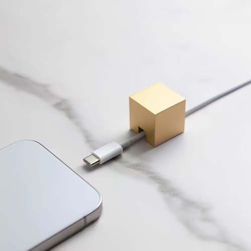 Golden Stainless Steel Cable Clips, Cord Organizer Cable Management, USB Cable Holder Wire,Wire Organizer for Desk,Nightstand and Office Cable Management，Not Magnetic (Frosted Gold 2pc) by Eyepkildly