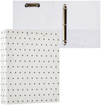 Standard View 3 Ring Binder, Cream Black Polka Dot Durable Flexible Portable Waterproof Hardcover 1.5 Inch D Rings 500-Sheet Capacity Organizer 2PC by Unknown