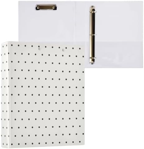 Standard View 3 Ring Binder, Cream Black Polka Dot Durable Flexible Portable Waterproof Hardcover 1.5 Inch D Rings 500-Sheet Capacity Organizer 1PC by Unknown