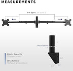 VIVO Premium Dual Ultra Wide LCD LED 27 to 38 inch Monitor Wall Mount, Heavy Duty, Telescoping Arms, Flush Wall Setup, Fits 2 Screens, Black, MOUNT-TS38B - Image 3
