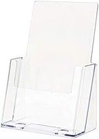 Marketing Holders 4 Pack Brochure Holder for 6" Bifolds Clear Acrylic Tabletop Literature Organizer Space Saving Slant Back Half Sheet Dispenser for Trade Shows Expos and Conventions by MarketingHolders