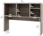 Desktop Bookshelf, 3-Tier Wood Countertop Bookcase with 5 Shelves, Desk Hutch for College Dorm, Multipurpose Desk Organizer Shelf Display Rack for Home Office, Hutch Top Only - Image 3