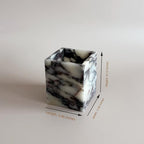 Natural Marble Stone Square Storage Container Empty Vessel Holder Cup for Candle/Pens/Sundries items (Calacatta Purple) - Image 6