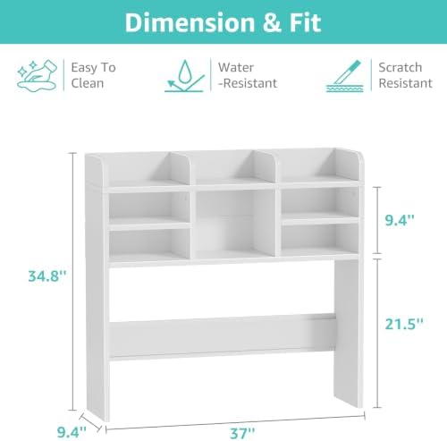 37 Inch White Desk Hutch Dorm Top Only with Felt Board for College - Image 3