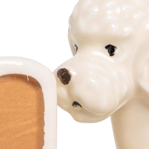 Creative Co-Op 2-Piece Hand-Painted Stoneware Vintage Poodle Bookends, White and Gold Finish - Image 4