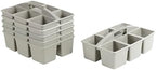 ECR4Kids 6-Compartment Large Plastic Caddy, Multipurpose Organization, Grey, 6-Pack by ECR4Kids