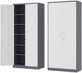 Fesbos Metal Storage Cabinet-72” Tall Steel File Cabinets with Lockable Doors and 5 Adjustable Shelves-Gray&White Steel Storage Cabinet for Home, School, Office, Garage by Fesbos