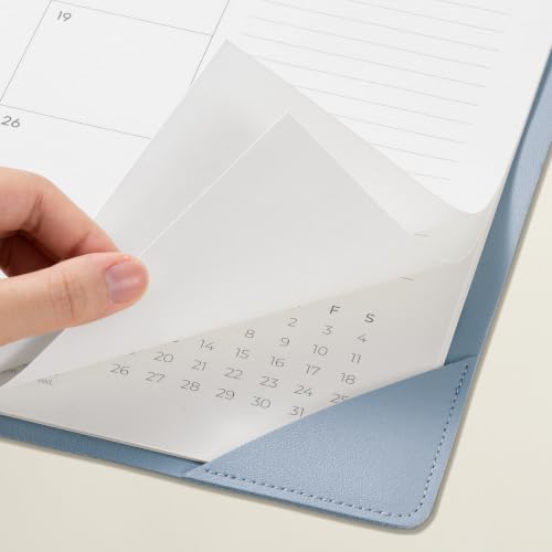 Desk Calendar 2026 with Desktop Mat, Cabbrix Large Desk Pad Calendar 21 x 17 Inch Cover 18 Months Runs From July 2026 to December 2027, Floral Design Calendar 2026 for Home School and Office (Blue, 21 x 17") - Image 5