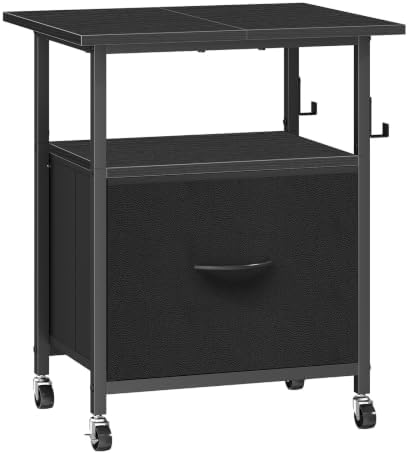 HOOBRO Printer Stand with File Drawer, 2 Tier Under Desk Printer Table by HOOBRO