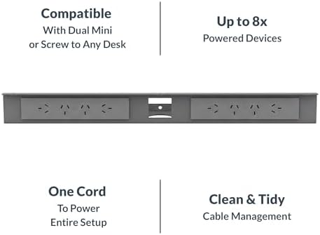Desky Mini Cable & Power Tray Black None - Image 3