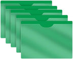 Green Vinyl Pocket Folder, Doctor Stuff, Closed Sides, Letter Size, Clear Front Top Loading Job Jacket, Documents Holder for Office, High School and Medical Files, Pack of 25 by DoctorStuff