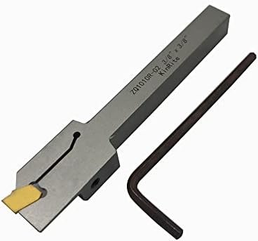 1/2" 3/8" Indexable Lathe Grooving Parting Holder with 10 Pieces GTN- SP200 Heavy Duty Nickel Plated ZQ1212R02 Right -Hand Cut Off Tool Carbide Inserts (3/8" ZQ1010R02 with 10pcs Inserts) - Image 4