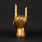Luckies Headphone Stand - Headphone Holder - Rock On Hand - Headset Stand - Mens Jewellery Holder - Mens Desk Accessories - Controller Holders - Guitar Accessories - Desk Tidy - Dad Rock Gifts - Gold - Image 5